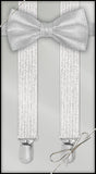 Silver Metallic Clip on Suspender
