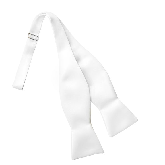 Promotional - White Satin Self Tie Bow Tie