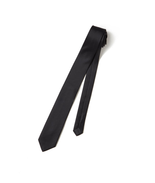 Black Satin Narrow Self Tie Windsor for Men