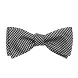 Jonathan Frederic Collection “Broadway” Black & White Plaid Silk Self Tie Bow Tie