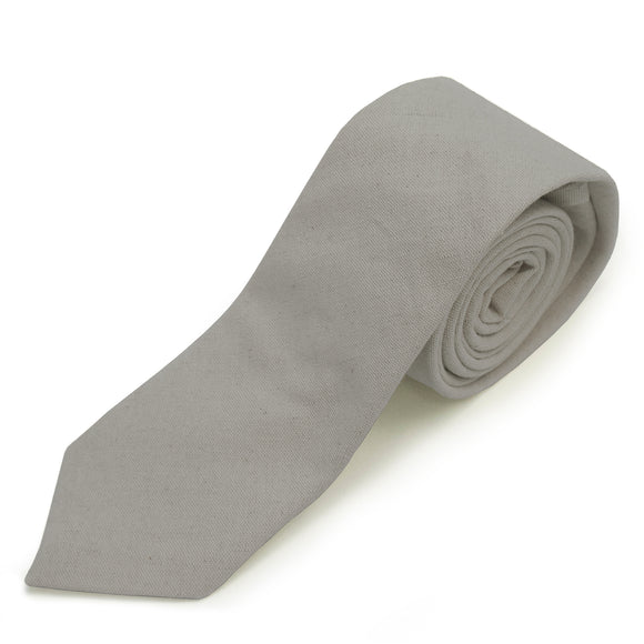 Grey Linen Self Tie Neck Tie
