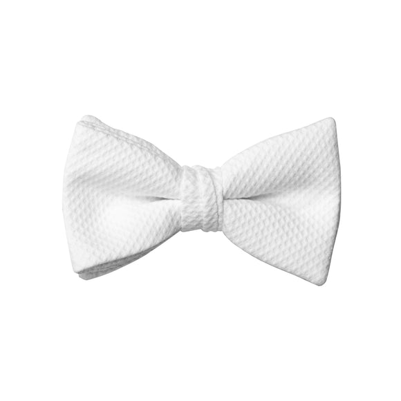 White Pique Pre Tied Bow Tie