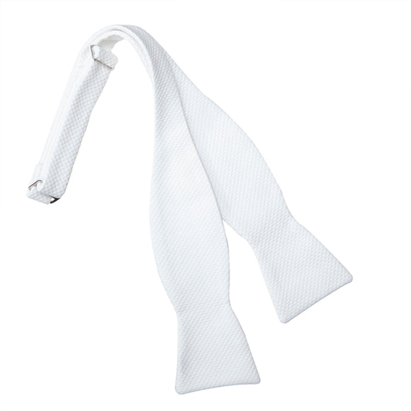 White Pique Self Tie Bow Tie