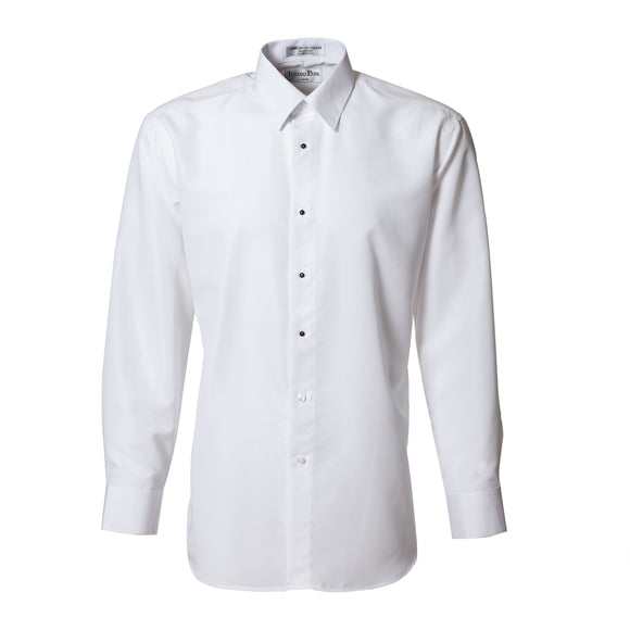 White Microfiber Tuxedo Shirt
