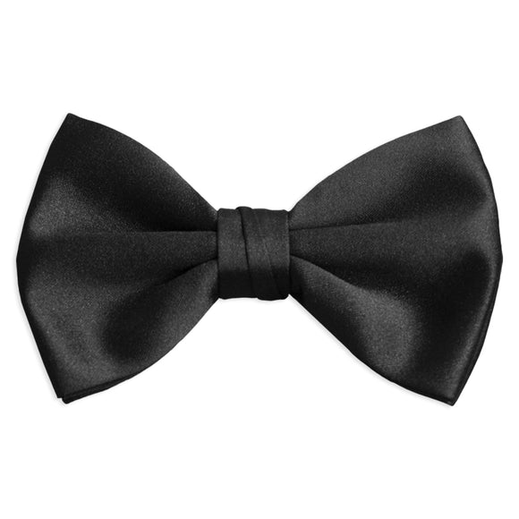 Black Silk 3” Double Dimple Bow Tie
