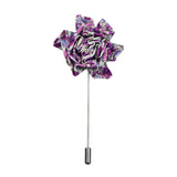 Plum, Lavender & Periwinkle Floral Lapel Pin & Hanky Set