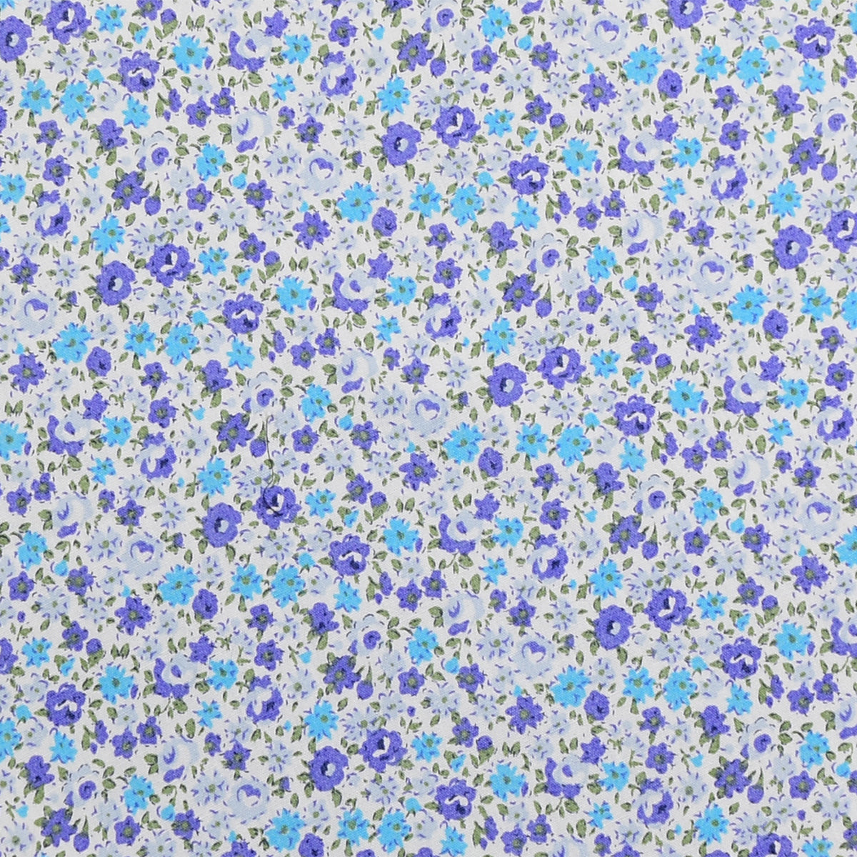 Light Blue & Purple Floral Lapel Pin & Hanky Set