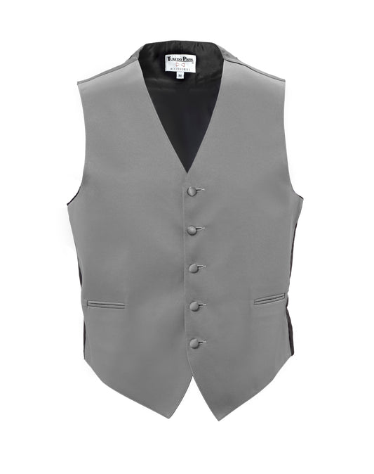 Silver Satin Full Back Vest