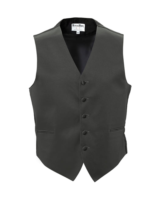 Charcoal Satin Full Back Vest