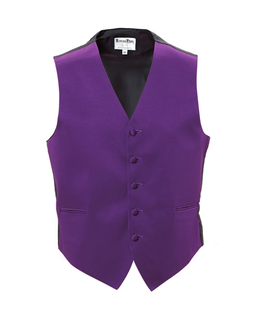 Plum Satin Full Back Vest