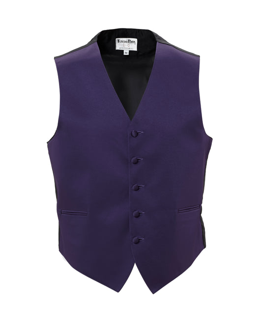 Lapis Purple Satin Full Back Vest