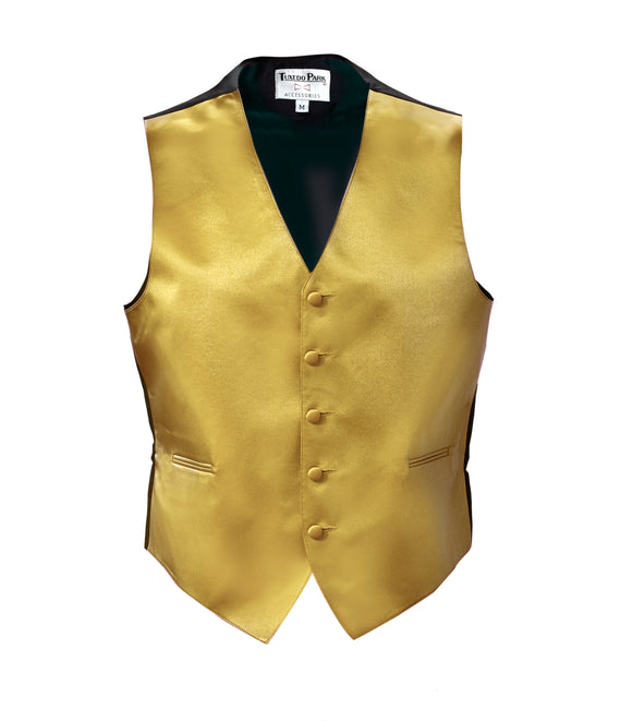 Antique Gold Satin Full Back Vest