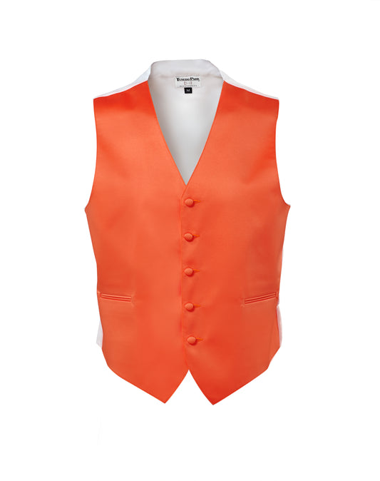 Tangerine Satin Full Back Vest