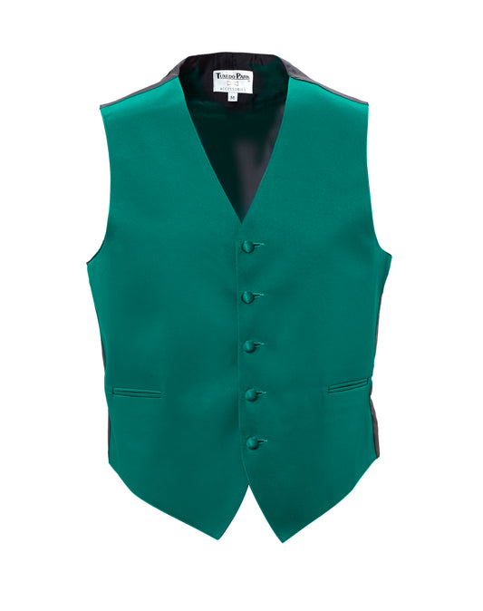 Teal Satin Full Back Vest