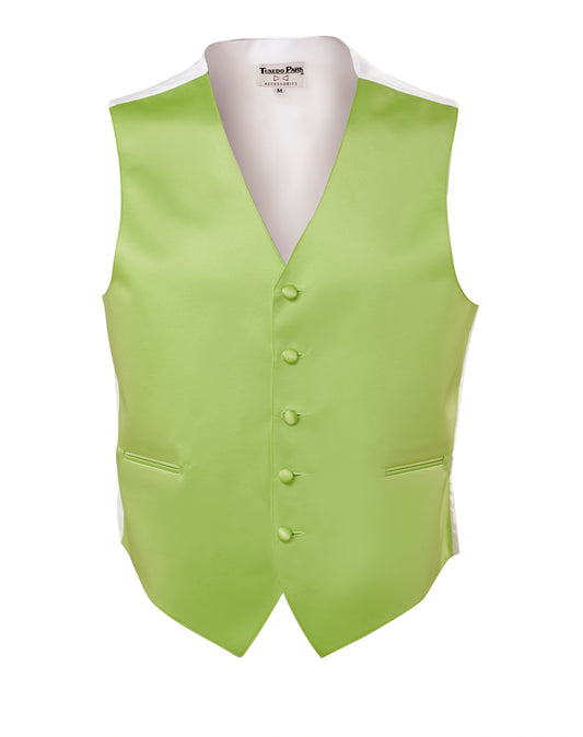 Lime Satin Full Back Vest