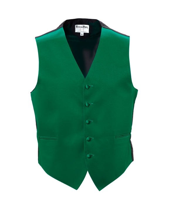 Emerald Satin Full Back Vest