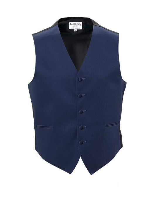 Navy Satin Full Back Vest