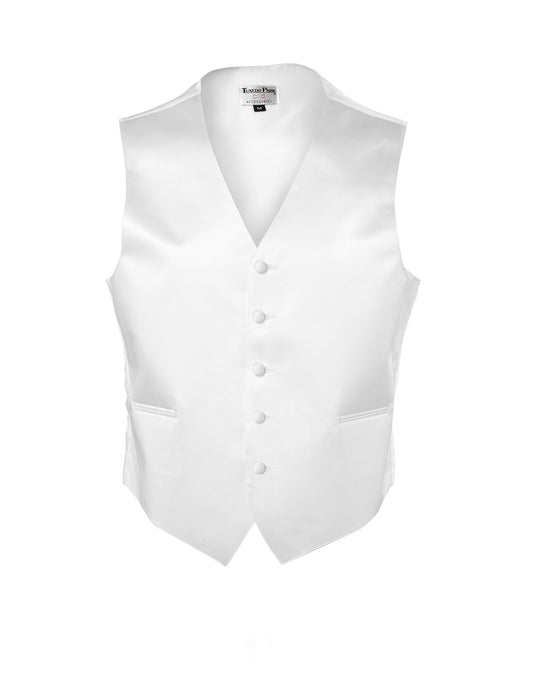 White Satin Full Back Vest