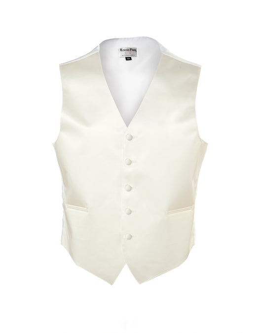 Ivory Satin Full Back Vest
