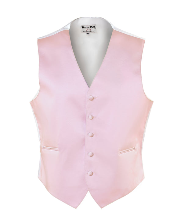 Light Pink Satin Full Back Vest