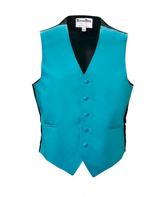 Caribbean Blue Satin Full Back Vest