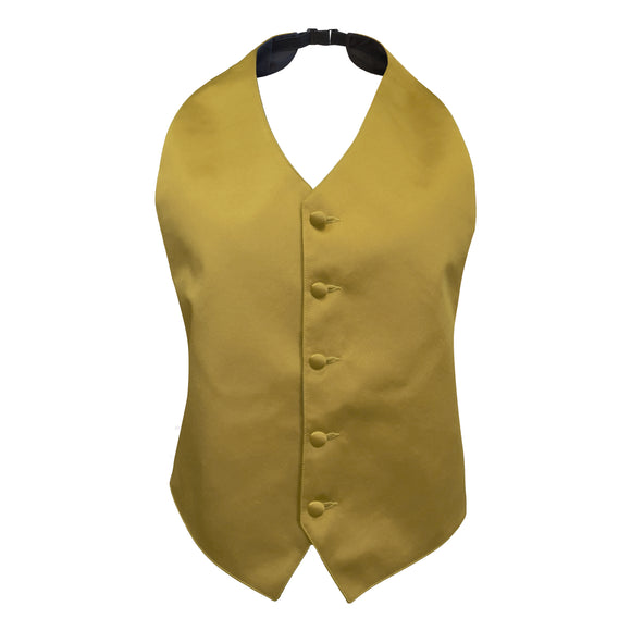 Antique Gold Satin Backless Vest