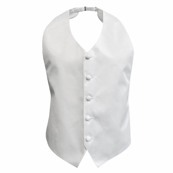White Satin Backless Vest