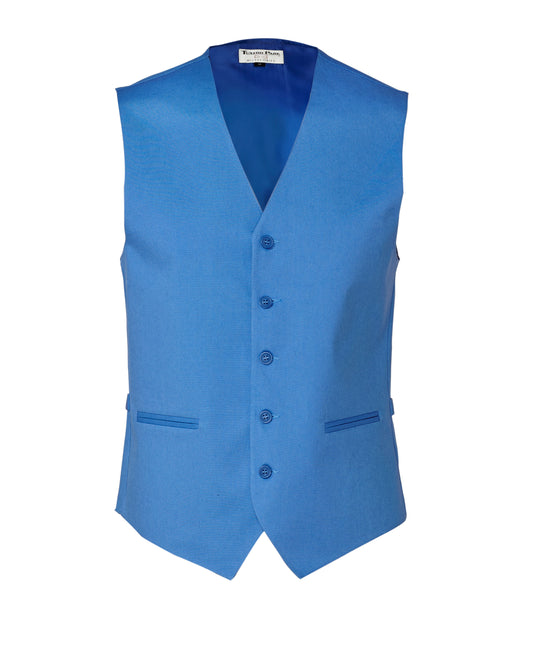 Blue Linen Full Back Vest