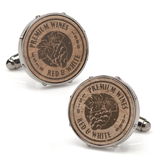 Wine Barrel Metal Cufflinks