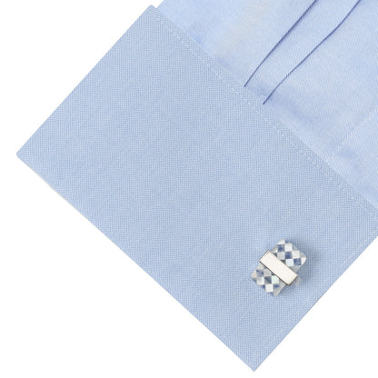 Checkered Cut Mother of Pearl Cufflinks