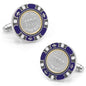 Poker Chip $100 Purple Cufflinks