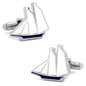 Blue and White Sailboat Cufflinks
