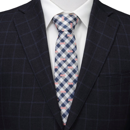 DC Batman Plaid Navy Men's Tie