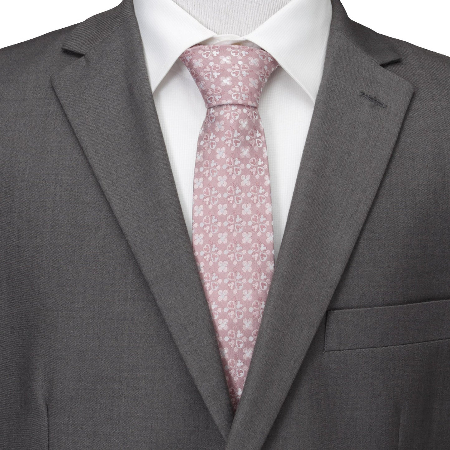 Disney Mickey Mouse Silhouette Blossom Pink Men's Tie