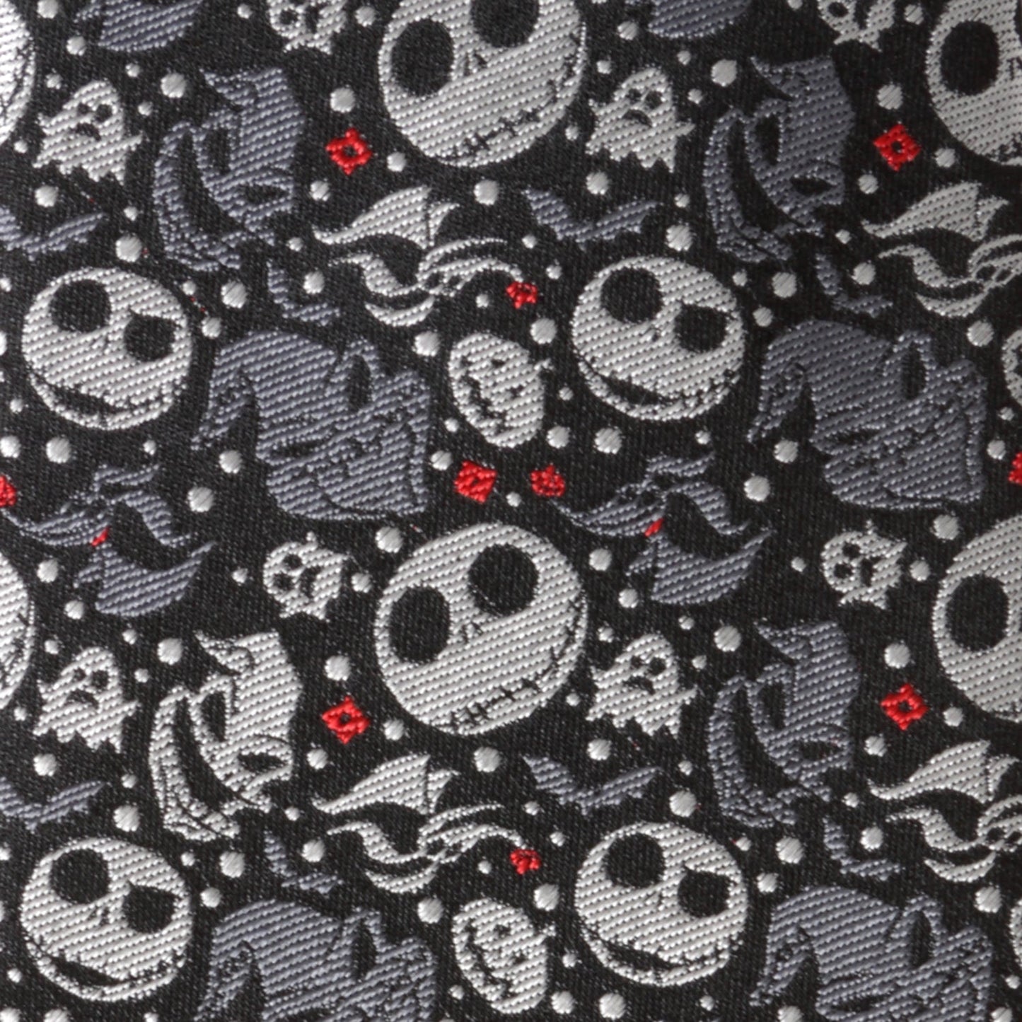 Disney The Nightmare Before Christmas Black Gray Pattern Men's Tie