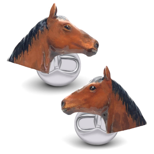 Stewball Horse Head Cufflinks