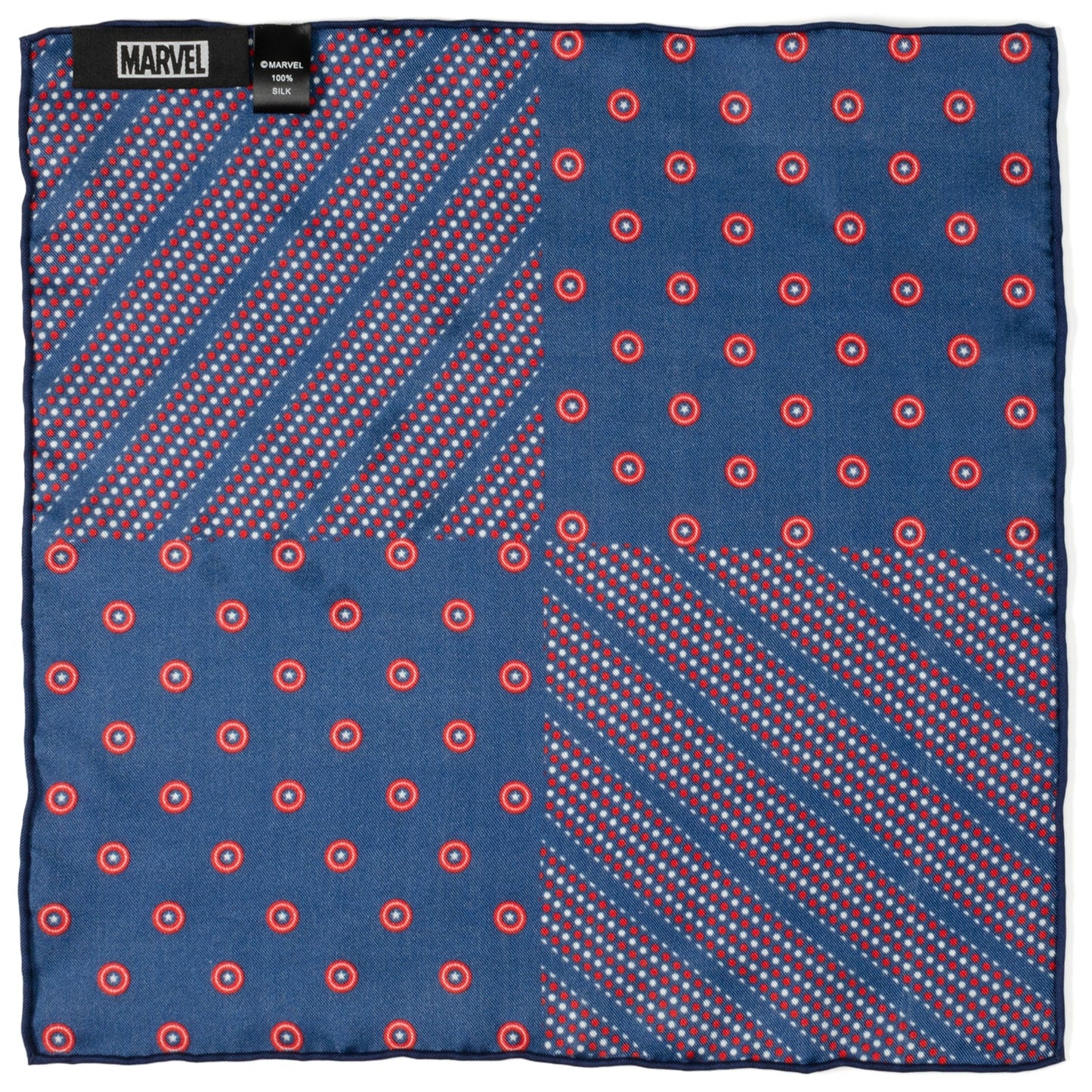 Marvel Captain America Shield Navy Pocket Square