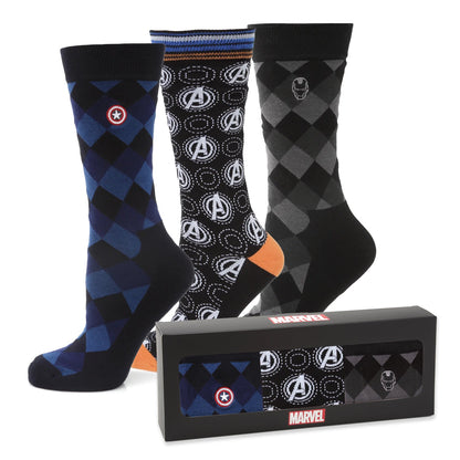 Marvel Argyle 3 Socks Pack and Lapel Pin Gift Set