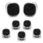 Stainless Steel Black Pave Crystal 5-Stud Set