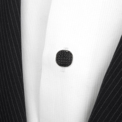 Stainless Steel with Black Pave Crystal 5-Studs