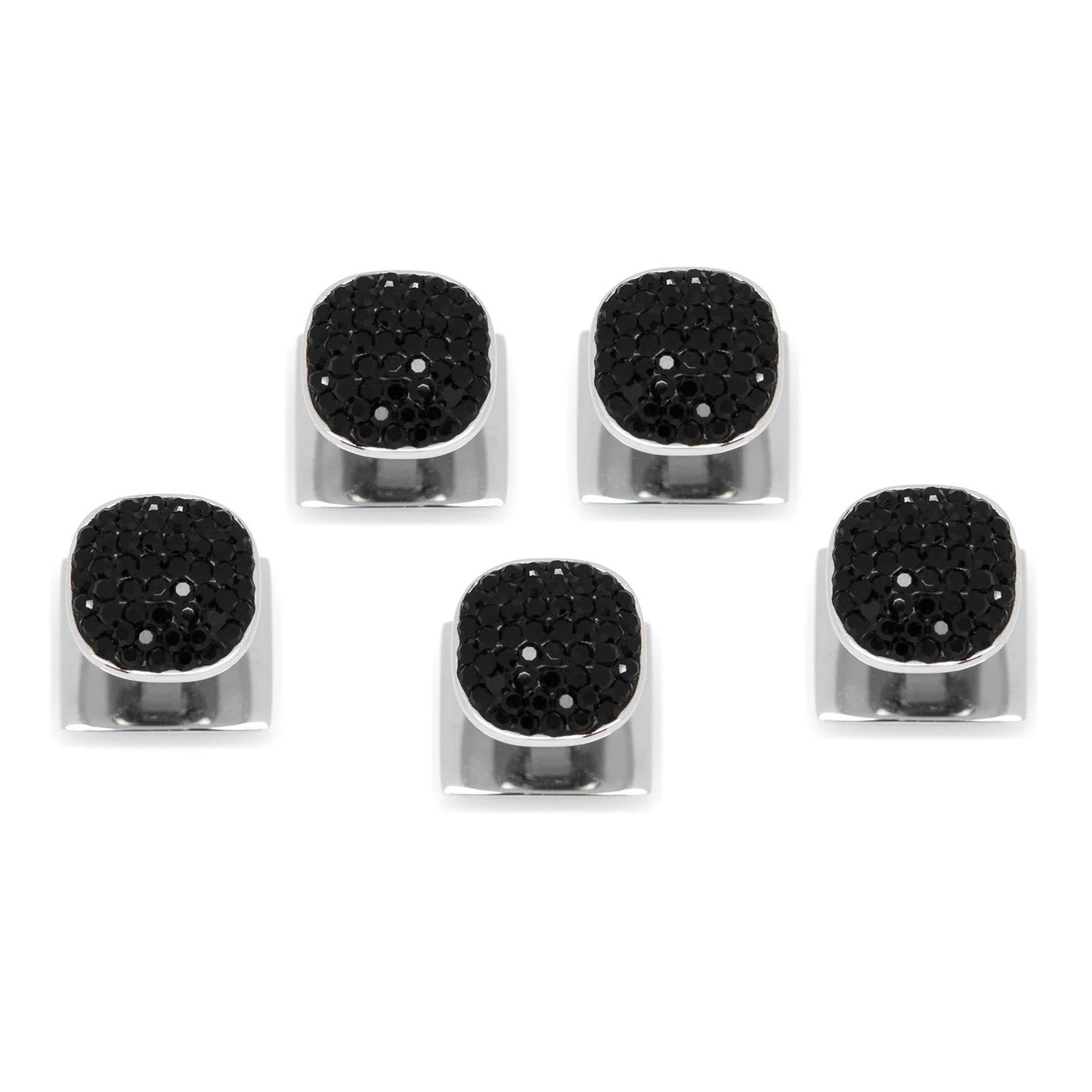Stainless Steel with Black Pave Crystal 5-Studs