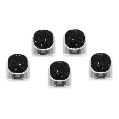 Stainless Steel with Black Pave Crystal 5-Studs