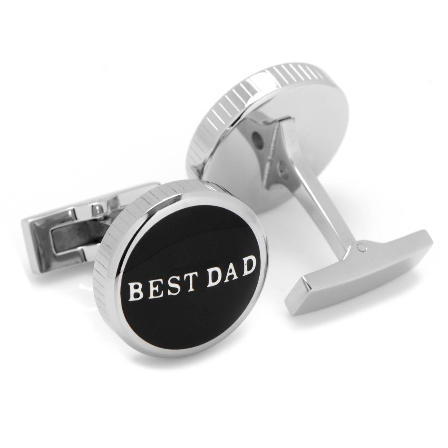 Best Dad Black Stainless Steel Cufflinks