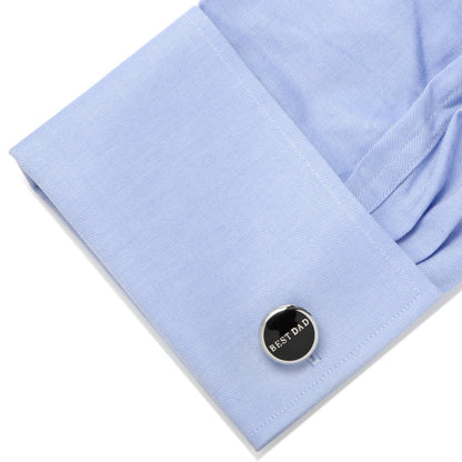 Best Dad Black Stainless Steel Cufflinks