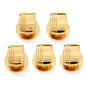 Stainless Steel Gold Tartan Plaid 5-Studs