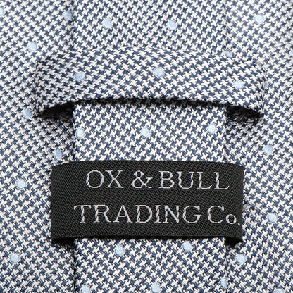 Dotted Herringbone Gray Silk Tie