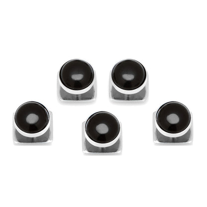 Silver and Onyx 5-Studs