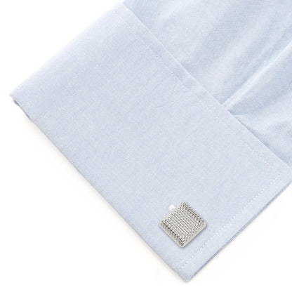Silver Textured Square Cufflinks