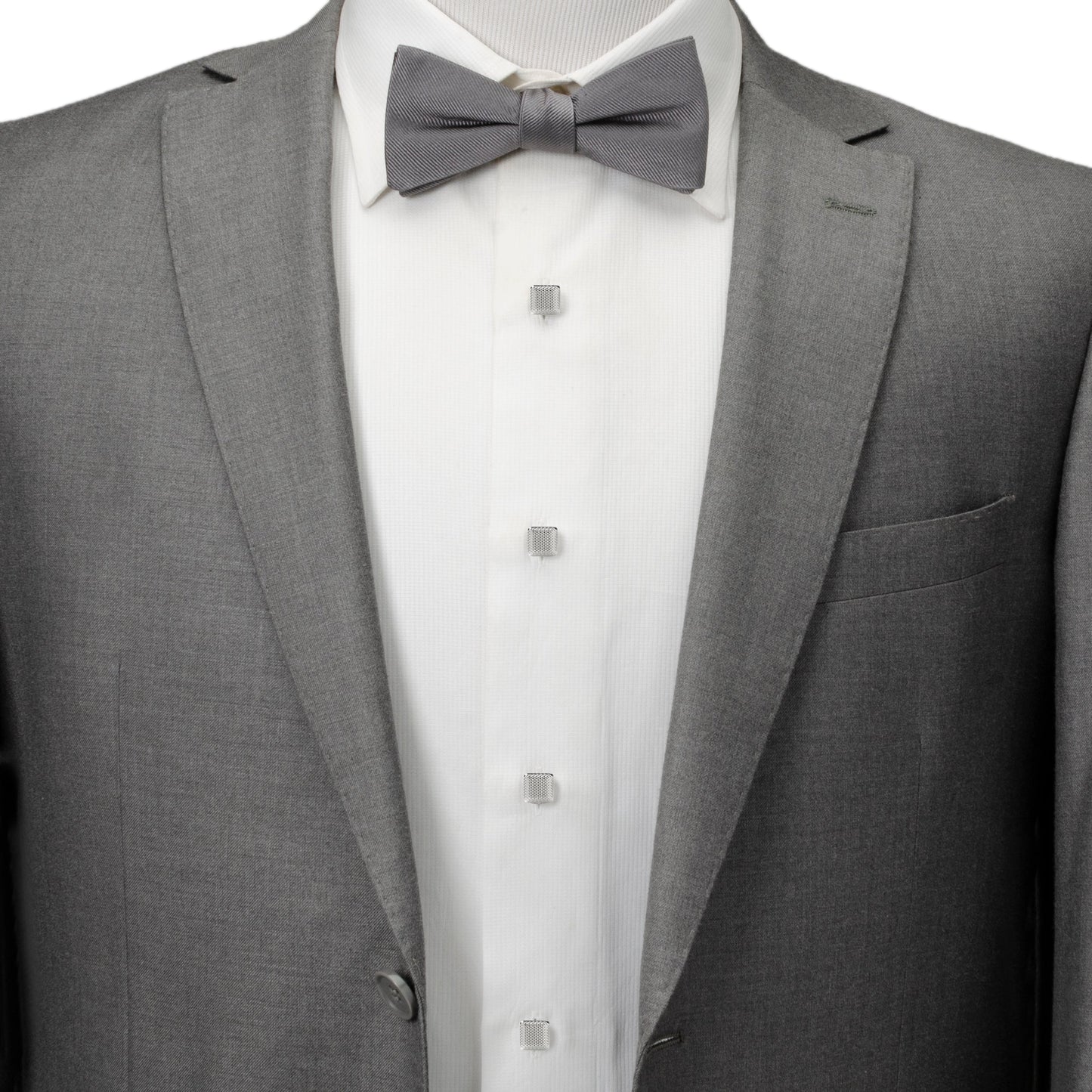 Silver Textured Square Studs