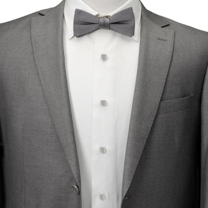 Silver Textured Square Studs